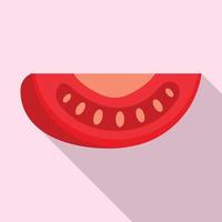 Slice tomato icon, flat style vector