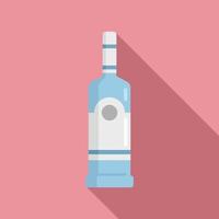 Duty free vodka bottle icon, flat style vector