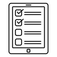 Inventory tablet icon, outline style vector