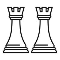 Trade war chess icon, outline style vector