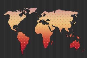 mapa del mundo más o menos delineado con patrón de corazón. cartel del mundo, mapa de la tierra. mapa del planeta con superficie de textura. patrón abstracto, ilustración. viajar por todo el mundo, fondo de silueta de mapa.