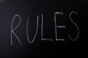 Rules written with chalk on blackboard
