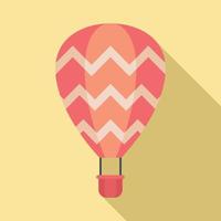 Summer air balloon icon, flat style vector