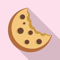 Bitten cookie icon, flat style vector