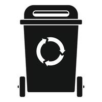 Plastic garbage box icon, simple style vector