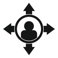 Man right decision icon, simple style vector