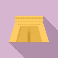 Egypt temple icon, flat style vector