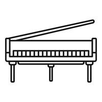 icono de piano de cola abierto, estilo de contorno vector