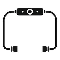 Bluetooth earbuds icon, simple style vector