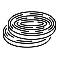 Onion rings icon, outline style vector
