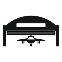 Airplane hangar icon, simple style vector