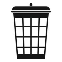 Garbage basket icon, simple style vector
