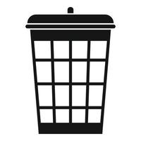 Garbage basket icon, simple style vector