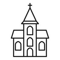 icono de la iglesia católica, estilo de contorno vector