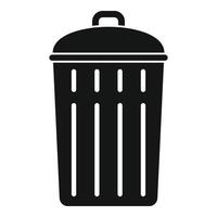 Steel recycle bin icon, simple style vector