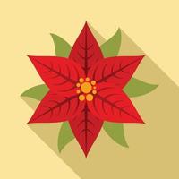 icono de flor de pascua de rama, estilo plano vector