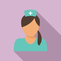 Professional nurse icon, flat style vector