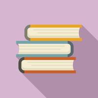 Book stack icon, flat style vector