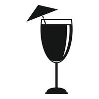 Cocktail umbrella icon, simple style vector