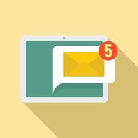 Tablet notification icon, flat style vector