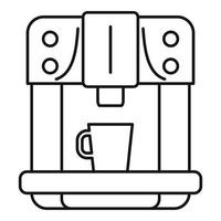 icono de la máquina de café moka, estilo de esquema vector