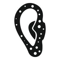 icono de sarampión en el oído, estilo simple vector