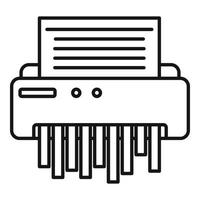 Paper shredder icon, outline style vector