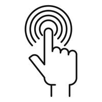 Touch sense authentication icon, outline style vector