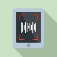 Tablet app screen recording icon, flat style vector