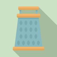 Steel grater icon, flat style vector