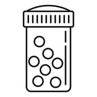 icono de tarro de pastillas, estilo de esquema vector