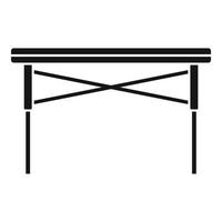 Folding fishing table icon, simple style vector
