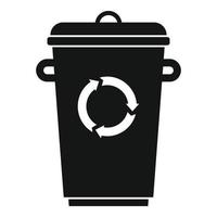 Recycling bin garbage icon, simple style vector