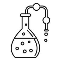 Pipe lab flask icon, outline style vector