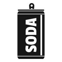 Soda tin can icon, simple style vector