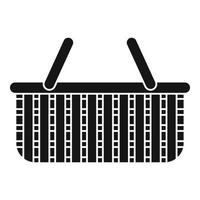 Wooden wicker icon, simple style vector