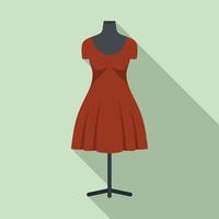 vestido, maniquí, icono, plano, estilo vector