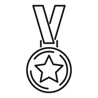 icono de medalla de actor, estilo de contorno vector