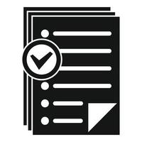 Approved inventory papers icon, simple style vector