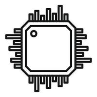 Smartphone processor icon, outline style vector