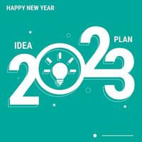 feliz año nuevo 2023, desarrollo empresarial hacia el concepto de éxito y crecimiento. estrategia empresarial, plan de acción, objetivos y metas, iconos sobre estrategia empresarial y plan de acción.eps10 ilustración vectorial vector