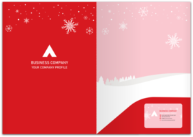 Professional business stationery items christmas template color styles layered png illustration