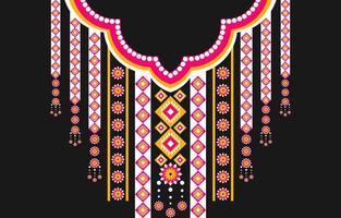 Geometric ethnic oriental pattern traditional. Flower necklace embroidery. Ornament floral decorative. vector