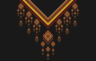 Geometric ethnic oriental pattern traditional. Tribal necklace embroidery. Aztec ornament print. vector