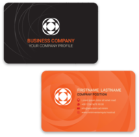 Professional business stationery items set black orange modern color styles png illustration