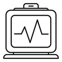 icono de electrocardiograma hospitalario, estilo de esquema vector