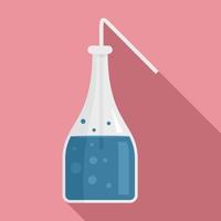 Boiling lab bottle icon, flat style vector