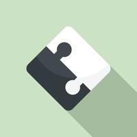 Half part puzzle icon, flat style vector