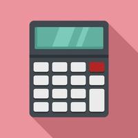 Lesson calculator icon, flat style vector