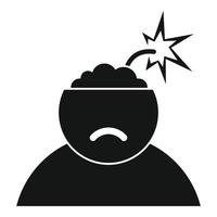 Bomb bipolar disorder icon, simple style vector